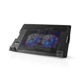 ARDEBO.de - Notebook-Ständer | Anzahl Lüfter: 2 | Stromversorgung über USB | Anzahl Winkel: 4 | 18 " | 1200 U/min | LED