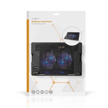 Notebook-Ständer | Anzahl Lüfter: 2 | Stromversorgung über USB | Anzahl Winkel: 4 | 18 " | 1200 U/min | LED