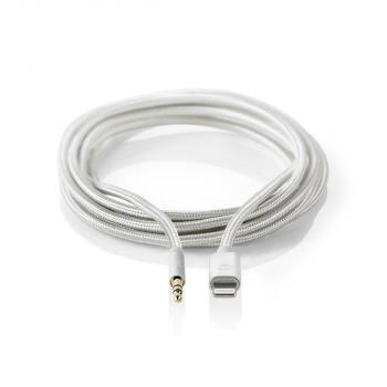 Lightning-Adapter | Apple Lightning 8-Pin | 3.5 mm Stecker | Vergoldet | 1.00 m | Rund | Nylon