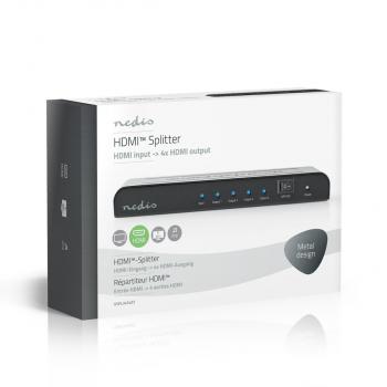 HDMI ? Splitter | 4-Port port(s) | HDMI? Eingang | 4x HDMI? Ausgang | 4K@60Hz | 18 Gbps | Metall | Anthrazit