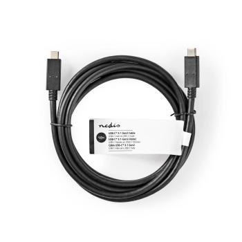 ARDEBO.de - USB-Kabel | USB 3.2 Gen 2 | USB-C? Stecker | USB-C? Stecker | 15 W | 10 Gbps | Vernickelt | 1.00 m | Rund | PVC | Schwarz | Aufhänger