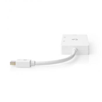 Displayport-Adapter | Mini DisplayPort Stecker | DVI-D 24+1-Pin Buchse / HDMI? Ausgang / VGA Buchse | 4K@60Hz | Vernickelt | Schaltbar | 0.20 m | Rund | ABS | ABS | Weiss | Blister