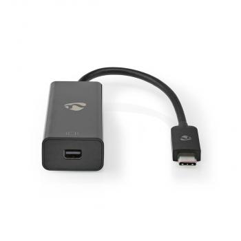 USB-C? Adapter | USB 3.2 Gen 1 | USB-C? Stecker | Mini DisplayPort Buchse | 8K@60Hz | 0.20 m | Rund | Vernickelt | PVC | Schwarz | Box