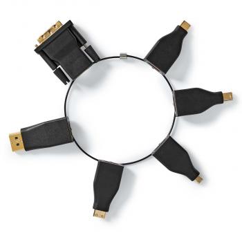 HDMI? -Adapter | DisplayPort Stecker / DVI-D 24+1-Pin Stecker / HDMI? Micro Stecker / HDMI? Mini Stecker / Mini DisplayPort Stecker / USB-C? Stecker | HDMI? Ausgang | Vergoldet | Gerade | PVC | Schwarz | 1 Stück | Box