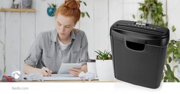 Aktenvernichter | Streifenschnitt | 6x A4-Seiten | 10 l | Sicherheitsnorm: DIN 2 | 190 W | Schwarz