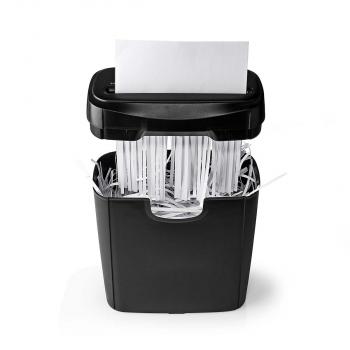 Aktenvernichter | Streifenschnitt | 6x A4-Seiten | 10 l | Sicherheitsnorm: DIN 2 | 190 W | Schwarz