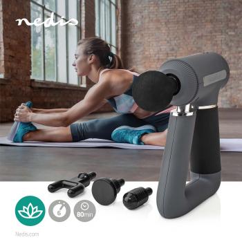 Sport-Massagepistole | Batteriebetrieben | N/A | Wiederaufladbar | 6 Massagemodi | USB Kabel | Grau