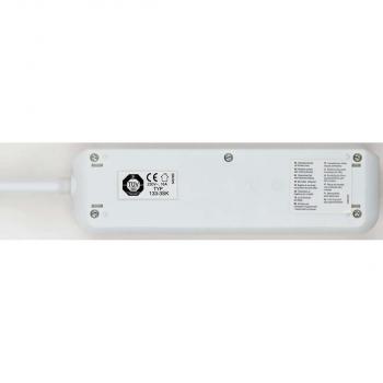 Verlängerungsbuchse Eco-Line 3-fach 5.00 m Weiss - Schutzkontakt TYPE F
