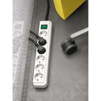Verlängerungsbuchse Eco-Line 3-fach 5.00 m Weiss - Schutzkontakt TYPE F