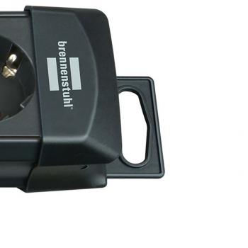 Verlängerungsbuchse Premium-Line 8-fach 3.00 m Schwarz - Schutzkontakt TYPE F
