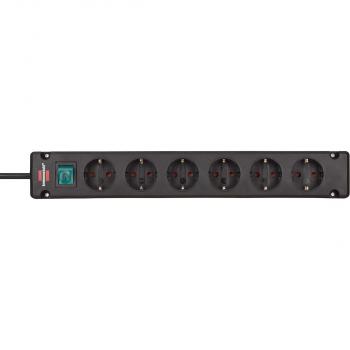Bremounta Steckdosenleiste 6-fach Schwarz 3,00 m H05VV-F 3G1,5 TYPE F