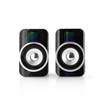 ARDEBO.de - Gaming-Lautsprecher | Lautsprecherkanäle: 2.0 | Stromversorgung über USB | 3.5 mm Stecker | 30 W | RGB | Lautstärke-Regler