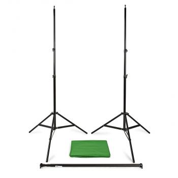 Photo Studio-Hintergrund Set | 1,90 x 2,95 m | Tragetasche enthalten | Stativ enthalten | Schwarz | 1 Stück