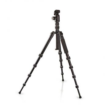 Stativ | Maximale Belastbarkeit: 3.0 kg | Min. arbeitshöhe: 17.5 cm | Max. Arbeitshöhe: 145.0 cm | 3 Segmente | Kugelkopf | Tragetasche enthalten | Reversible Mittelsäule | ABS / Aluminium | Schwarz