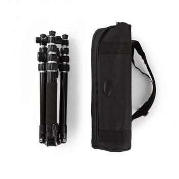 Stativ | Maximale Belastbarkeit: 3.0 kg | Min. arbeitshöhe: 17.5 cm | Max. Arbeitshöhe: 145.0 cm | 3 Segmente | Kugelkopf | Tragetasche enthalten | Reversible Mittelsäule | ABS / Aluminium | Schwarz