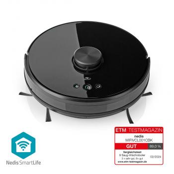 SmartLife Roboter-Staubsauger | Laser-Navigation | Wi-Fi | Kapazität Auffangbehälter: 0.6 l | Automatisches Laden | Maximale Betriebszeit: 2 Std | Schwarz | Android? / IOS