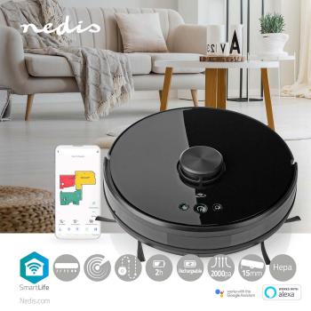 SmartLife Roboter-Staubsauger | Laser-Navigation | Wi-Fi | Kapazität Auffangbehälter: 0.6 l | Automatisches Laden | Maximale Betriebszeit: 2 Std | Schwarz | Android? / IOS
