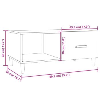 ARDEBO.de - Couchtisch Weiß 89,5x50x40 cm Holzwerkstoff