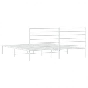 Bettgestell mit Kopfteil Metall Weiß 183x213 cm
