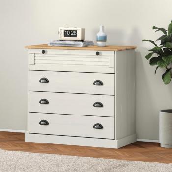 ARDEBO.de - Kommode VIGO Weiß 80x40x76 cm Massivholz Kiefer