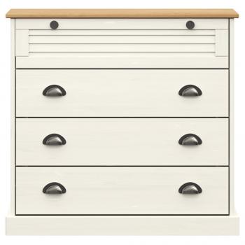 Kommode VIGO Weiß 80x40x76 cm Massivholz Kiefer