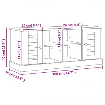 Schuhbank VIGO 106x35x45 cm Massivholz Kiefer