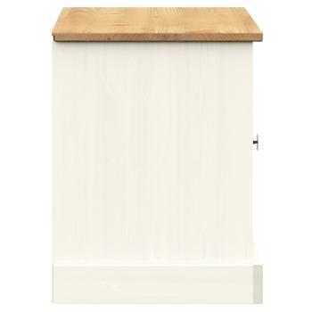 Schuhbank VIGO Weiß 106x35x45 cm Massivholz Kiefer