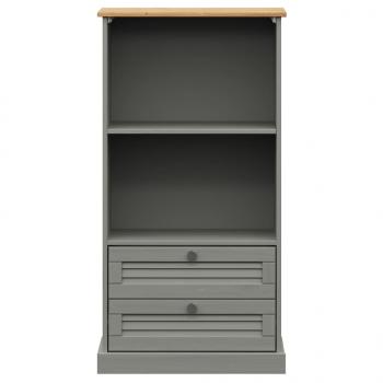 Bücherregal VIGO Grau 60x35x114,5 cm Massivholz Kiefer