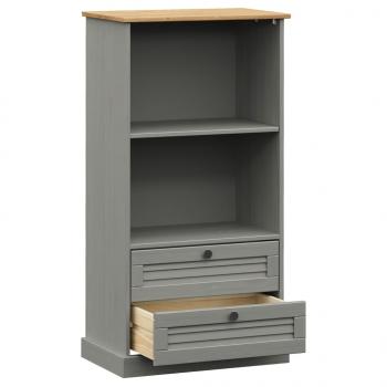 Bücherregal VIGO Grau 60x35x114,5 cm Massivholz Kiefer