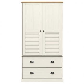 Kleiderschrank VIGO Weiß 90x55x176 cm Massivholz Kiefer