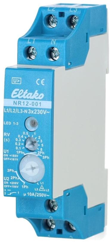 Eltako NR12-001-3x230, Netzüberwachungsrelais mit Drehfeldüberwachung, potenzialfrei, 10A (22001330)