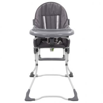 Baby-Hochstuhl Grau und Weiß 