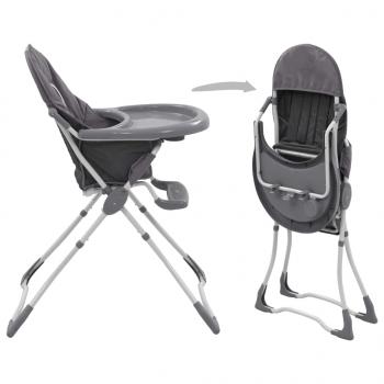 Baby-Hochstuhl Grau und Weiß 