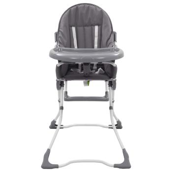 Baby-Hochstuhl Grau und Weiß 