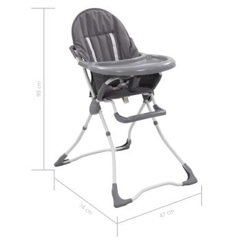 Baby-Hochstuhl Grau und Weiß 