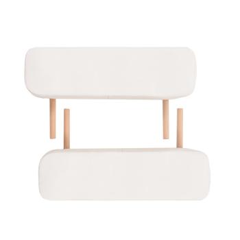 Massageliege 2-Zonen mit Hocker Klappbar 10 cm Sitz Weiß