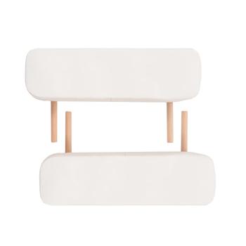 Massageliege 2-Zonen mit Hocker Klappbar 10 cm Sitz Weiß