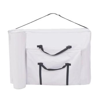 Massageliege 3-Zonen mit Hocker Klappbar 10 cm Sitz Weiß