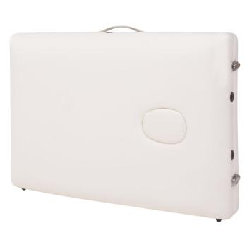 Massageliege 3-Zonen mit Hocker Klappbar 10 cm Sitz Weiß