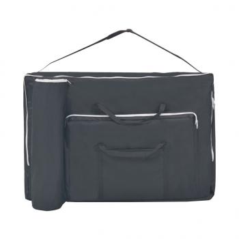 Massageliege 3-Zonen mit Hocker Klappbar 10 cm Sitz Schwarz