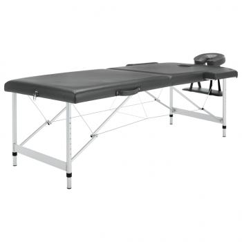 ARDEBO.de - Massageliege 2-Zonen Aluminiumgestell Anthrazit 186x68 cm