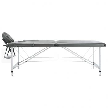 Massageliege 2-Zonen Aluminiumgestell Anthrazit 186x68 cm