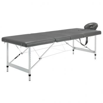 ARDEBO.de - Massagetisch mit 4 Zonen Aluminiumrahmen Anthrazit 186×68 cm