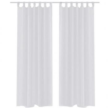 ARDEBO.de - 2 x Transparente Gardine Fertiggardine 140 x 245 cm weiß