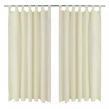 ARDEBO.de - Vorhänge Gardinen aus Satin 2-teilig 140 x 245 cm Creme