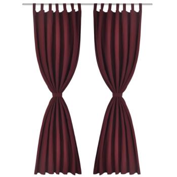 Vorhänge Gardinen aus Satin 2-teilig 140 x 245 cm Dunkelrot