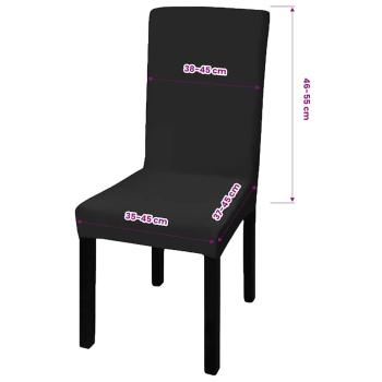 6 Stk. Schwarz Stuhlhussen Gerade Dehnbar