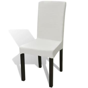 Stretch-Stuhlhussen Gerade 4 Stk. Creme