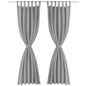 Vorhänge aus Mikro-Satin 2 Stk. mit Schlaufen 140×175 cm Grau