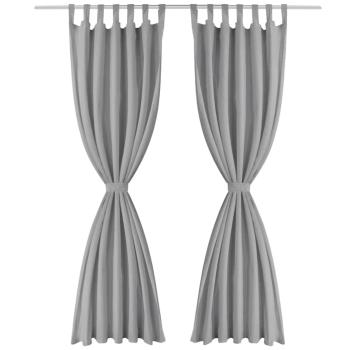 Vorhänge aus Mikro-Satin 2 Stk. mit Schlaufen 140×175 cm Grau